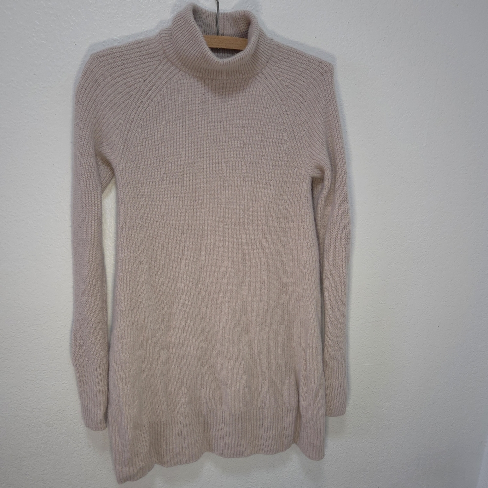 Hatch Maternity 100%Merino Wool Long Sleeve Sweater Dress Mini Tan Camel Sz 1